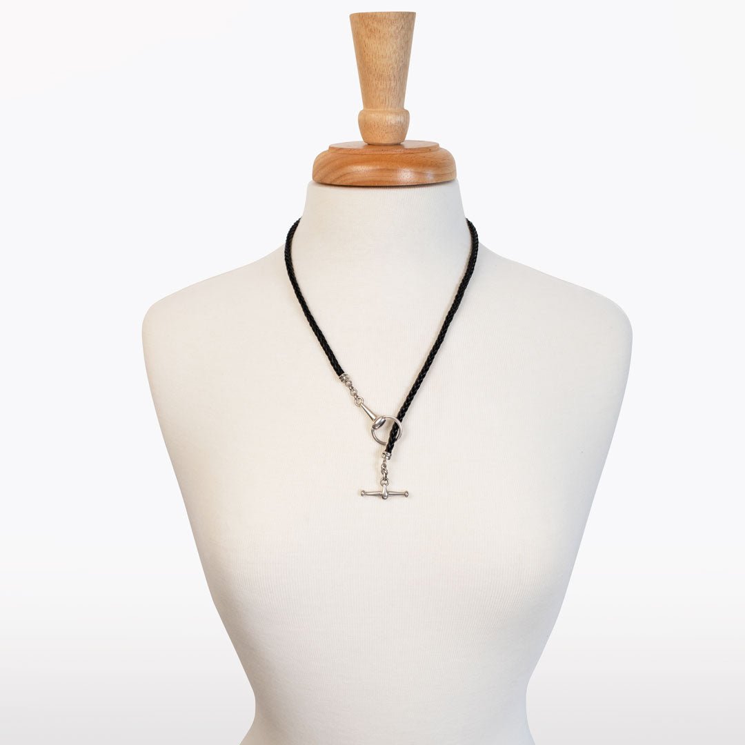 Odeza - Horse Bit Toggle Equestrian Necklace Black and Silver Urban-Equestrian