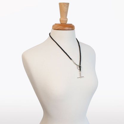 Odeza - Horse Bit Toggle Equestrian Necklace Black and Silver Urban-Equestrian