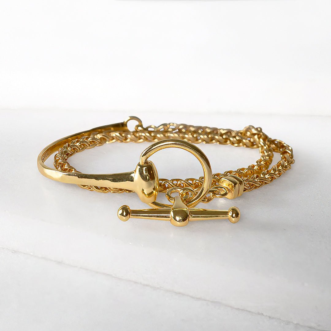 Odeza - Wrap Around Horse Bit Bracelet in Gold & Black Urban-Equestrian