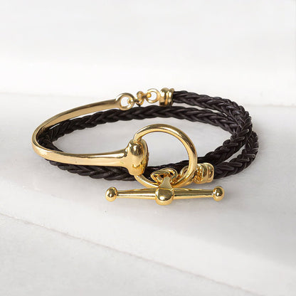 Odeza - Wrap Around Horse Bit Bracelet in Gold & Black Urban-Equestrian