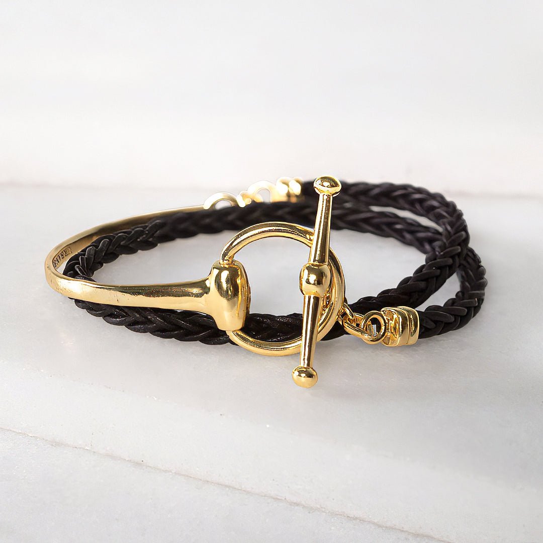Odeza - Wrap Around Horse Bit Bracelet in Gold & Black Urban-Equestrian