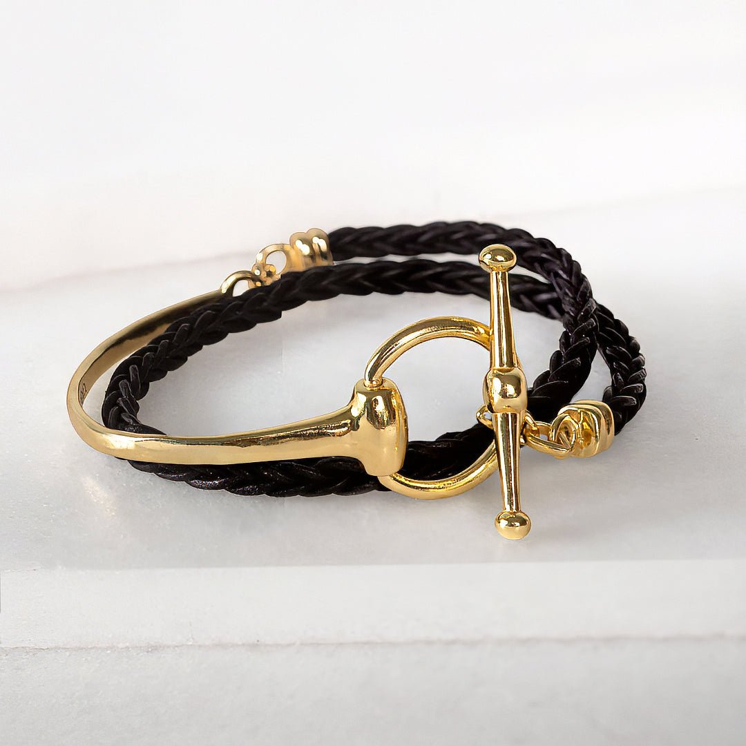 Odeza - Wrap Around Horse Bit Bracelet in Gold & Black Urban-Equestrian