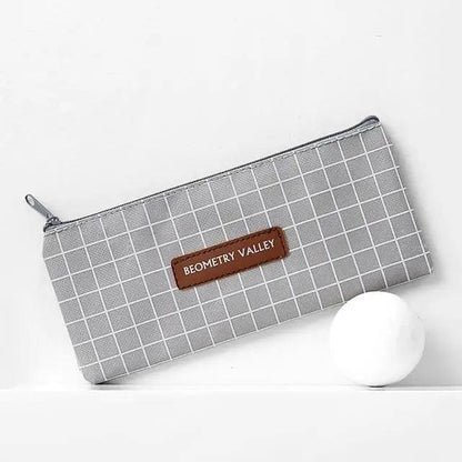 Office Simple Print Stationery Pencil Case Classic Design Pencil Pouch Simple Storage Bag Stevvex