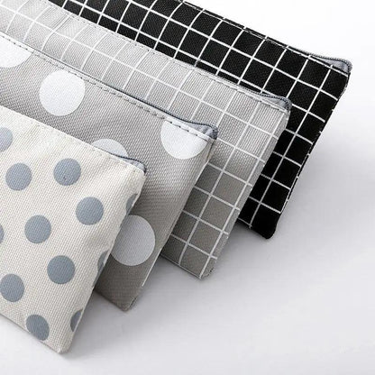 Office Simple Print Stationery Pencil Case Classic Design Pencil Pouch Simple Storage Bag Stevvex