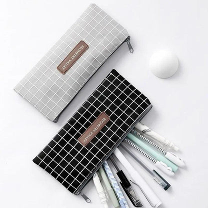 Office Simple Print Stationery Pencil Case Classic Design Pencil Pouch Simple Storage Bag Stevvex