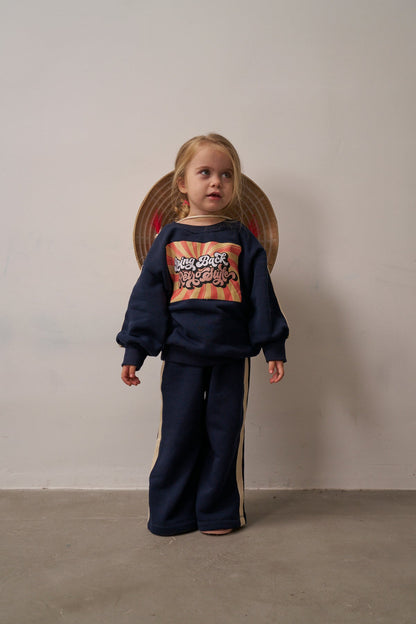 Retro Vibes Navy Tracksuit Honey and Hive