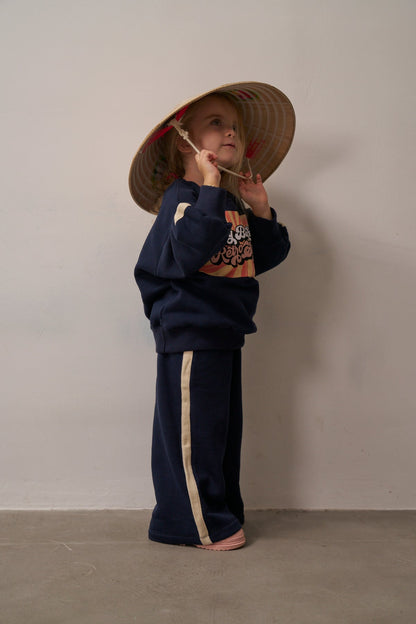 Retro Vibes Navy Tracksuit Honey and Hive