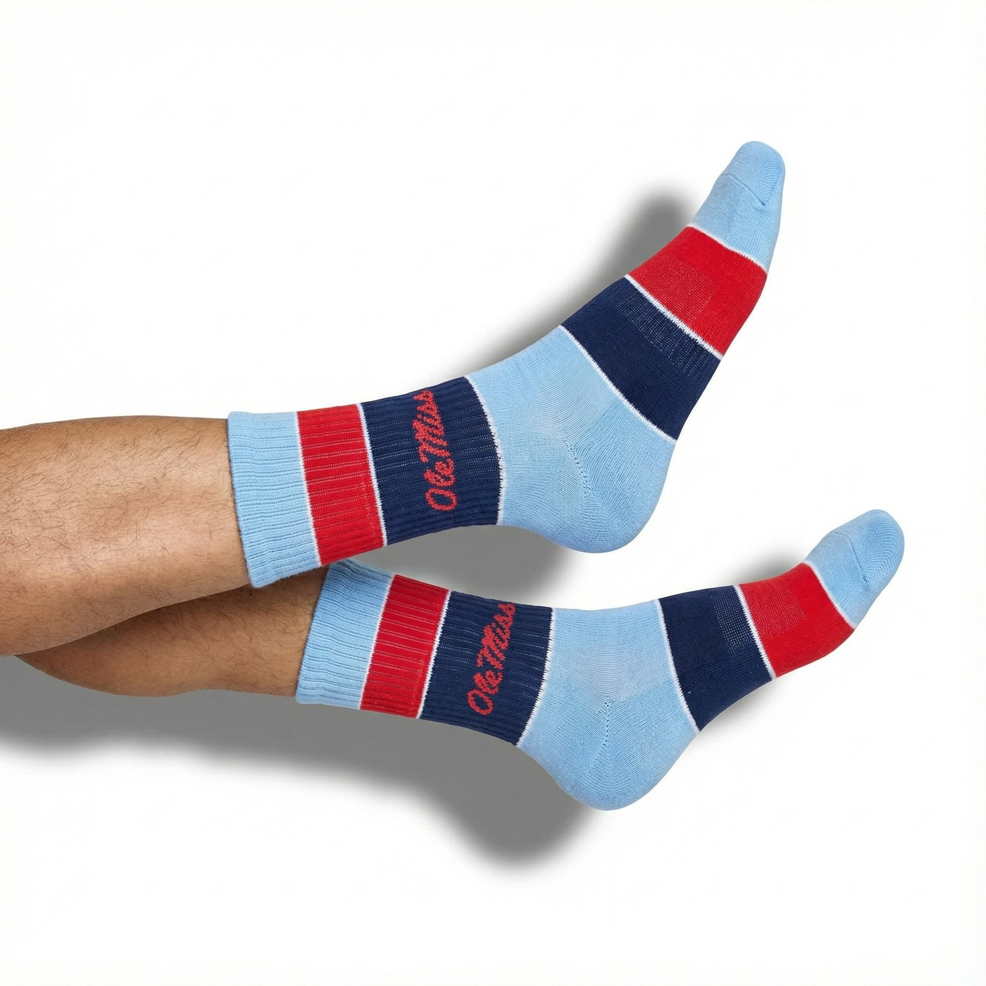 Ole Miss Powder Wide Stripe Casual Crew DeadSoxy