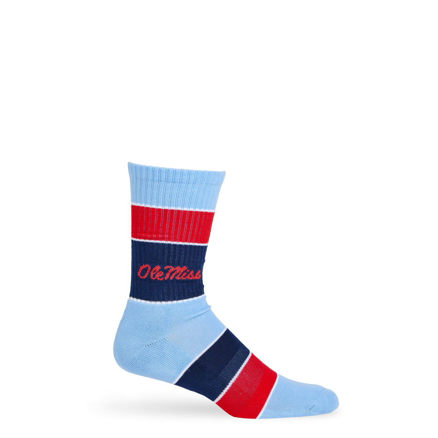 Ole Miss Powder Wide Stripe Casual Crew DeadSoxy
