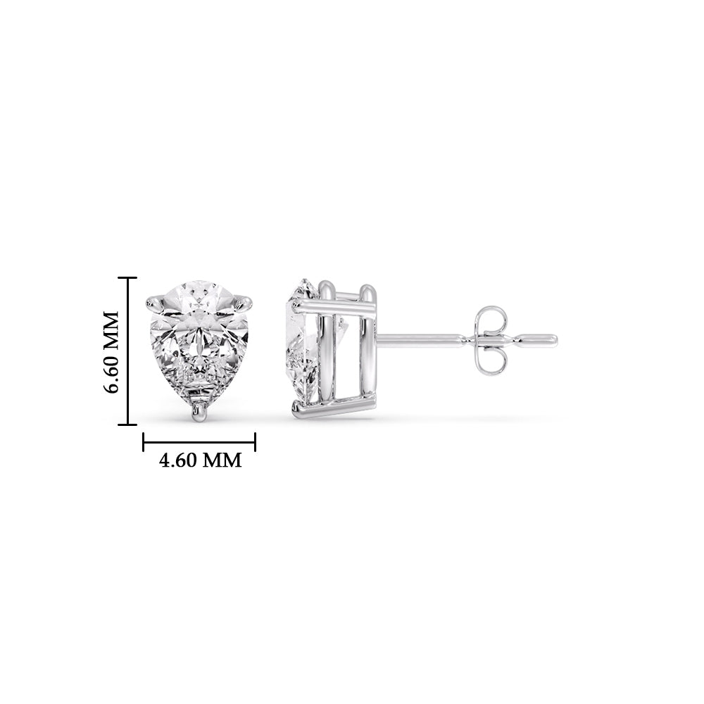 Diamond Pear Cut 3 Prong Earring Fascinating Diamonds