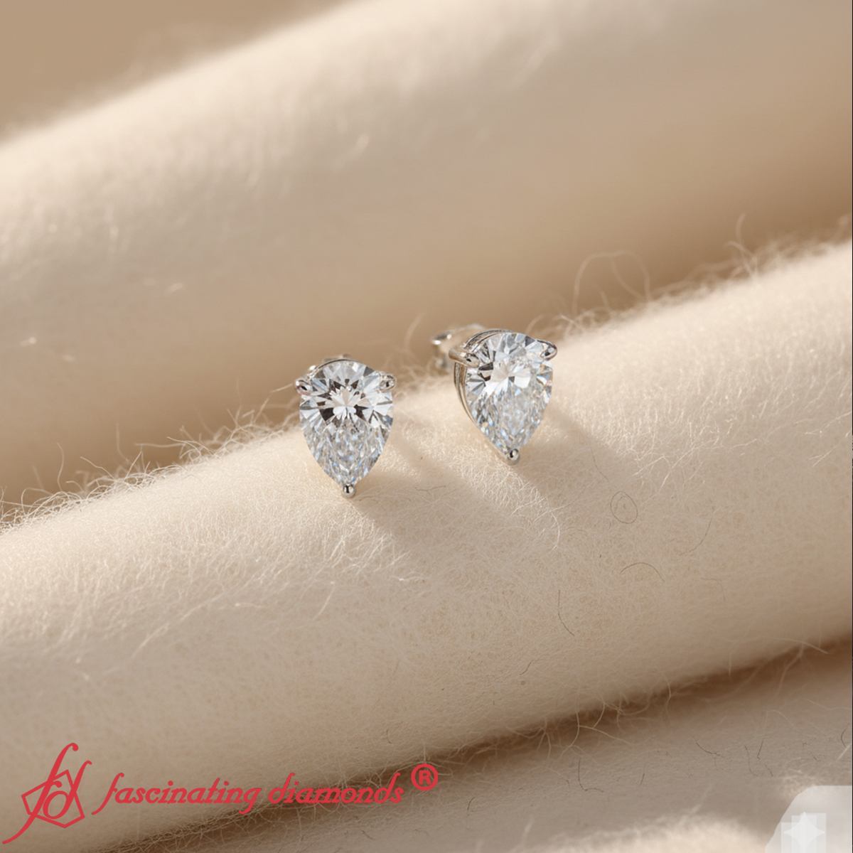 Diamond Pear Cut 3 Prong Earring Fascinating Diamonds