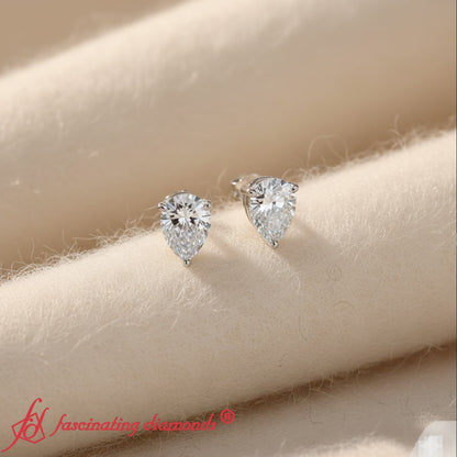Diamond Pear Cut 3 Prong Earring Fascinating Diamonds