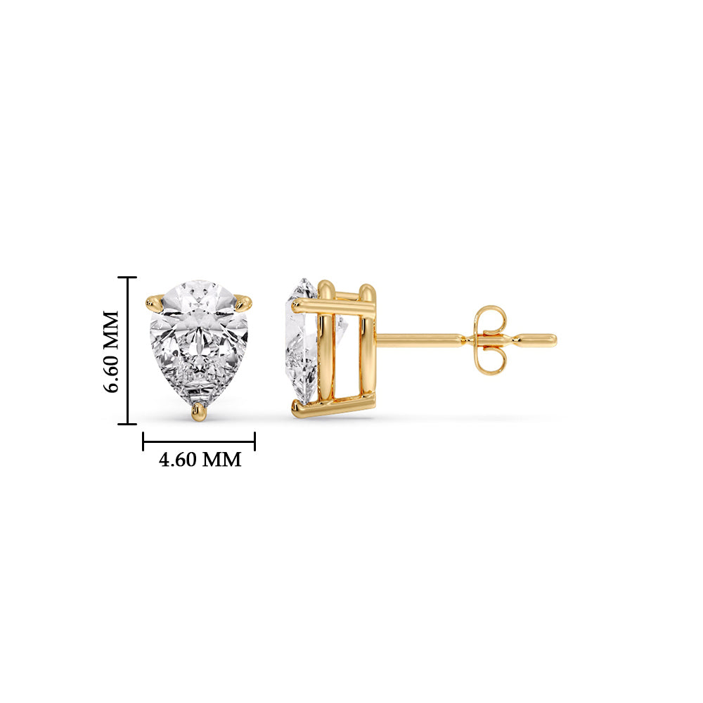 Diamond Pear Cut 3 Prong Earring Fascinating Diamonds