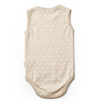 Brown Sleveless Polka Dot Organic Honey and Hive