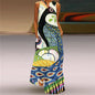 Printed V-neck Sleeveless Maxi Dress