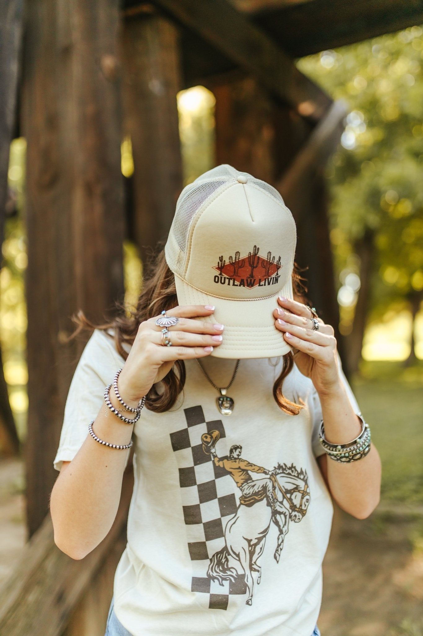 Outlaw Livin' Trucker Hat Wild Junkie
