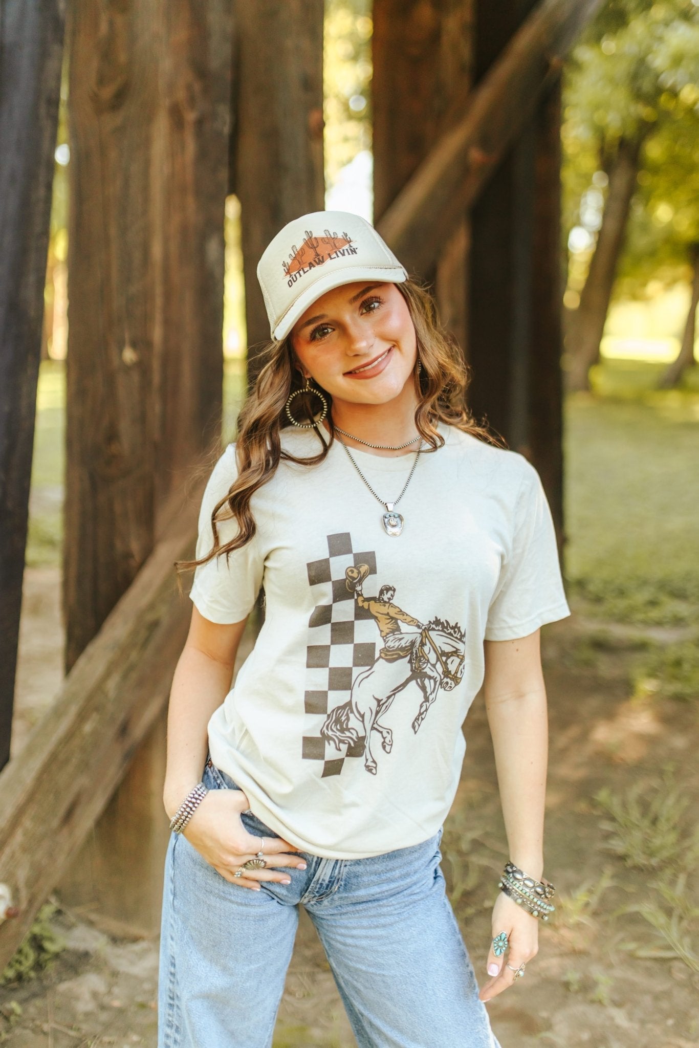 Outlaw Livin' Trucker Hat Wild Junkie