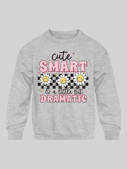Girls Cute Smart Dramatic Long Sleeve Crewneck Sweatshirt NicholesGifts
