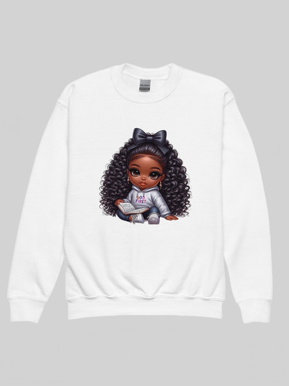 African American Toddler Girls God First Long Sleeve Crewneck Sweatshirt NicholesGifts