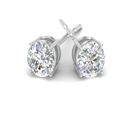 Stud Earring Basket Oval Shaped Fascinating Diamonds