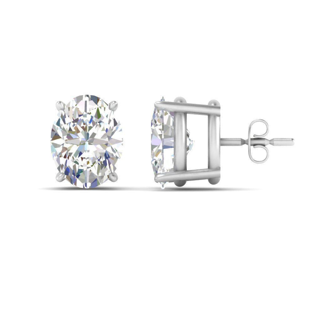 Stud Earring Basket Oval Shaped Fascinating Diamonds