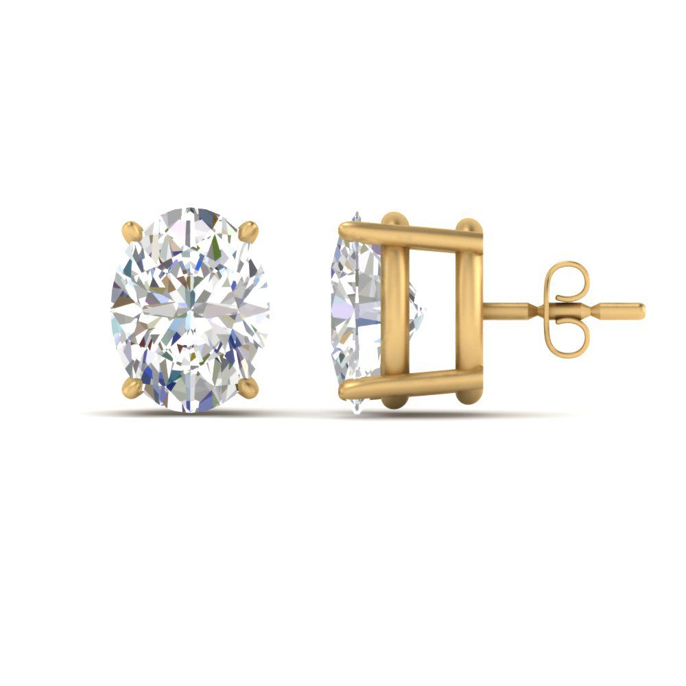 Stud Earring Basket Oval Shaped Fascinating Diamonds
