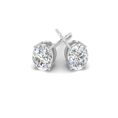 Stud Earring Basket Oval Shaped Fascinating Diamonds