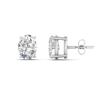 Stud Earring Basket Oval Shaped Fascinating Diamonds
