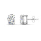 Stud Earring Basket Oval Shaped Fascinating Diamonds