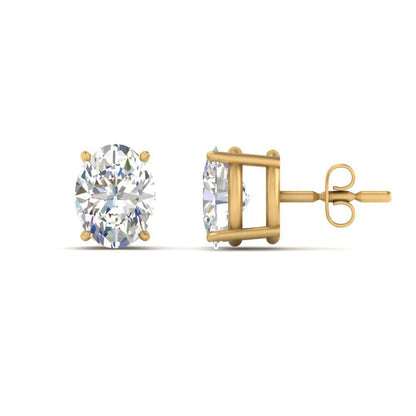 Stud Earring Basket Oval Shaped Fascinating Diamonds