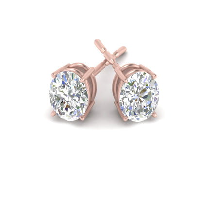 Stud Earring Basket Oval Shaped Fascinating Diamonds