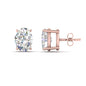 Stud Earring Basket Oval Shaped Fascinating Diamonds