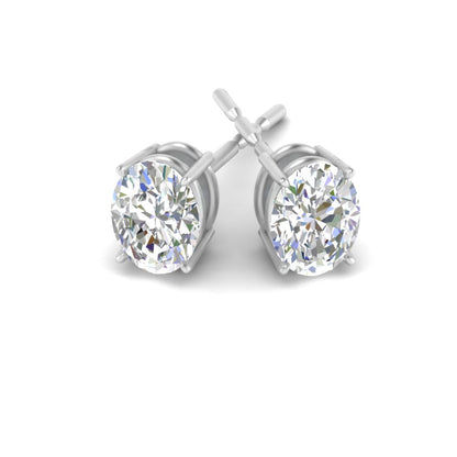 Stud Earring Basket Oval Shaped Fascinating Diamonds