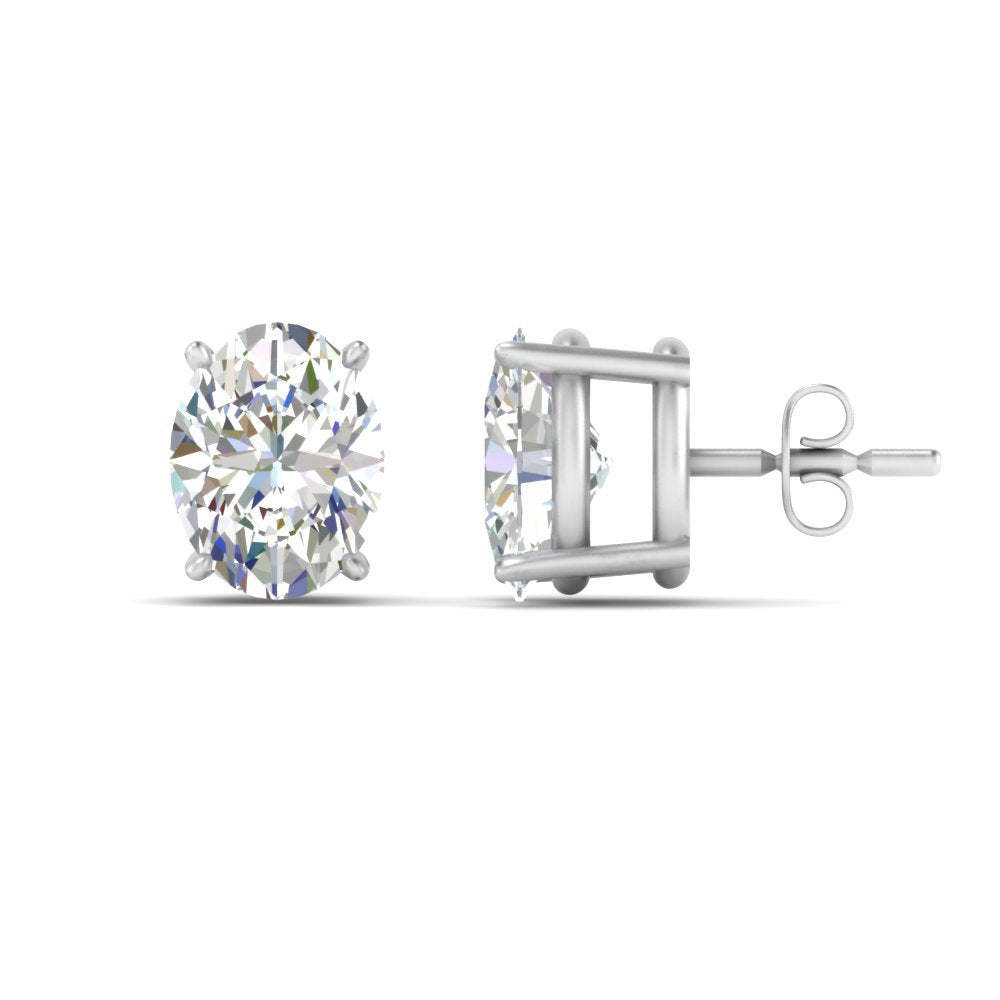 Stud Earring Basket Oval Shaped Fascinating Diamonds