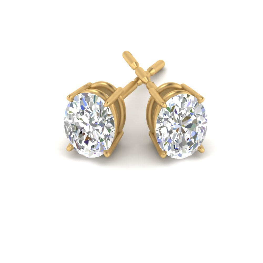 Stud Earring Basket Oval Shaped Fascinating Diamonds