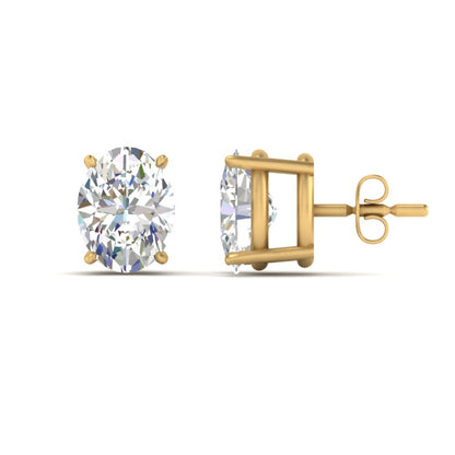 Stud Earring Basket Oval Shaped Fascinating Diamonds