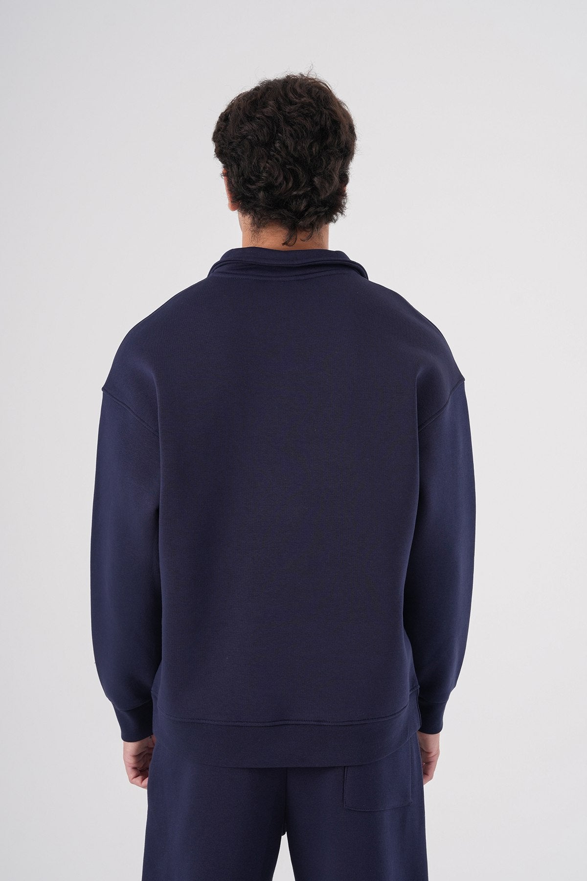 Unisex Oversize Half-Zip Sweatshirt & Baggy Sweatpants Set Withinblack