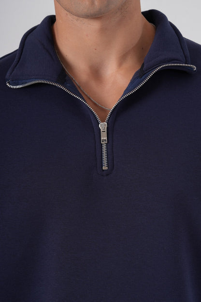 Unisex Oversize Half-Zip Sweatshirt & Baggy Sweatpants Set Withinblack