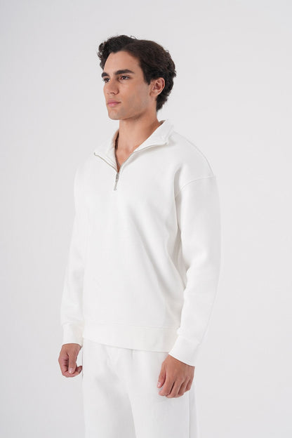 Unisex Oversize Half-Zip Sweatshirt & Baggy Sweatpants Set Withinblack