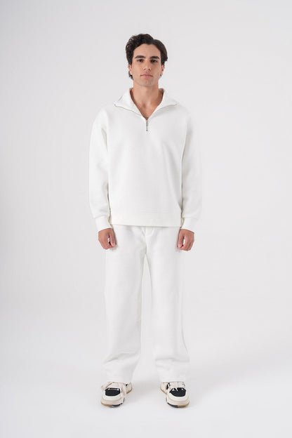 Unisex Oversize Half-Zip Sweatshirt & Baggy Sweatpants Set Withinblack