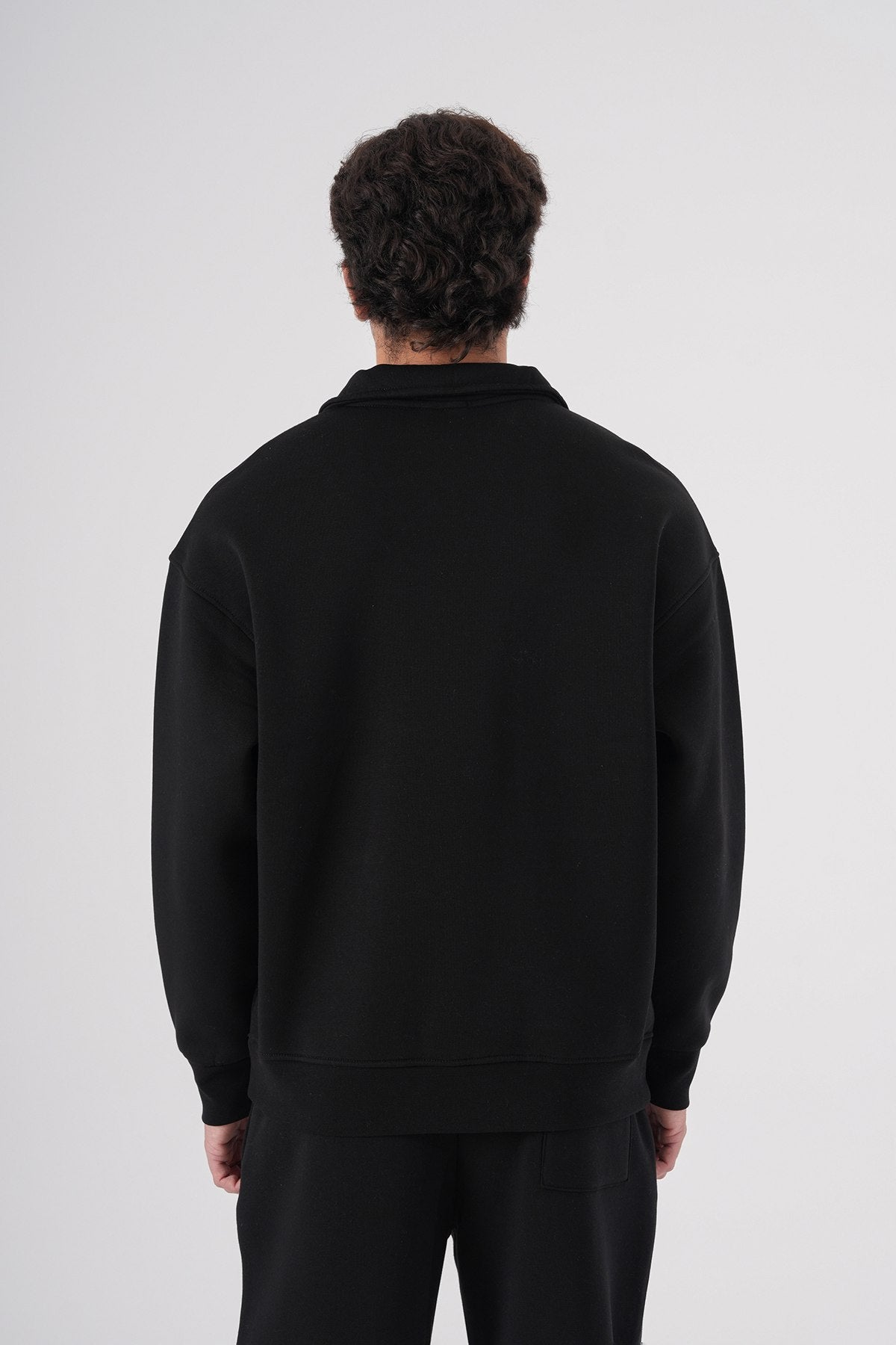Unisex Oversize Half-Zip Sweatshirt & Baggy Sweatpants Set Withinblack