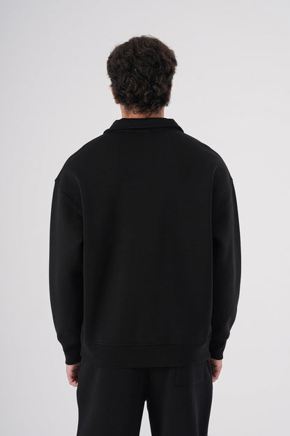 Unisex Oversize Half-Zip Sweatshirt & Baggy Sweatpants Set Withinblack