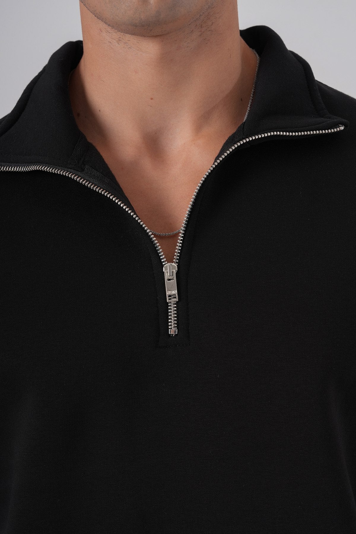 Unisex Oversize Half-Zip Sweatshirt & Baggy Sweatpants Set Withinblack
