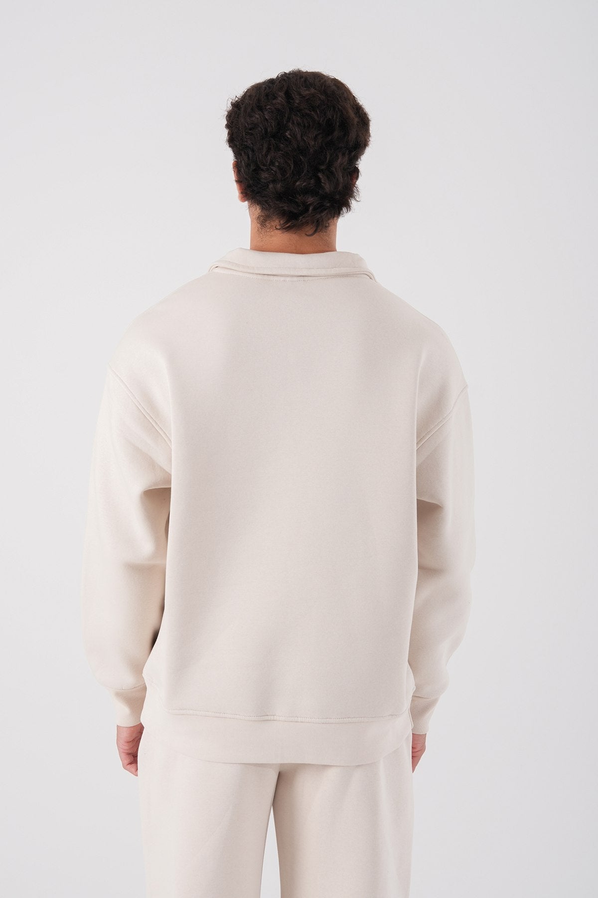 Unisex Oversize Half-Zip Sweatshirt & Baggy Sweatpants Set Withinblack