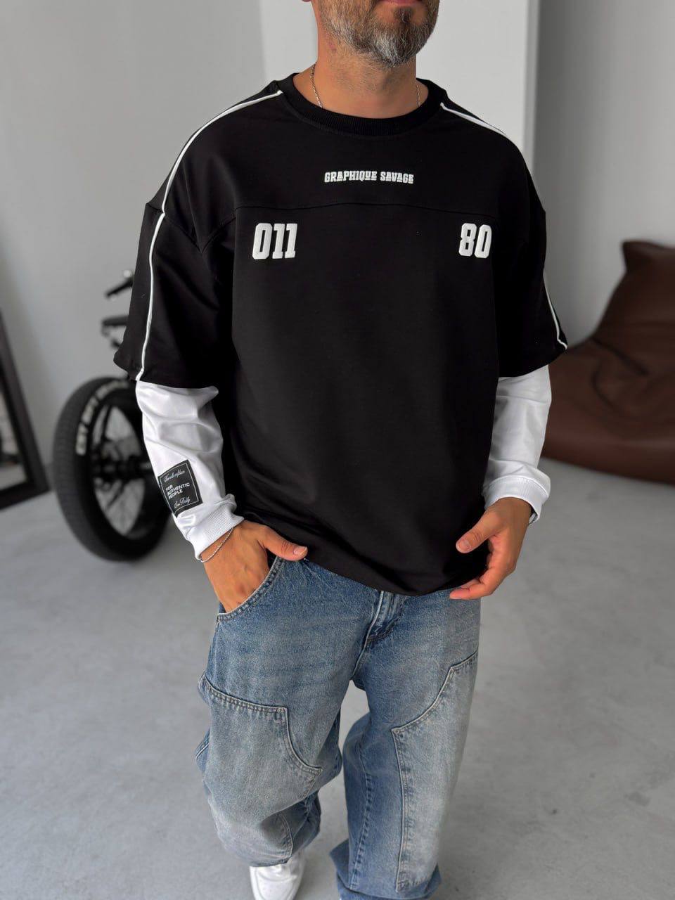 Unisex Graphic Print Oversize T-Shirt - American Football Style Withinblack