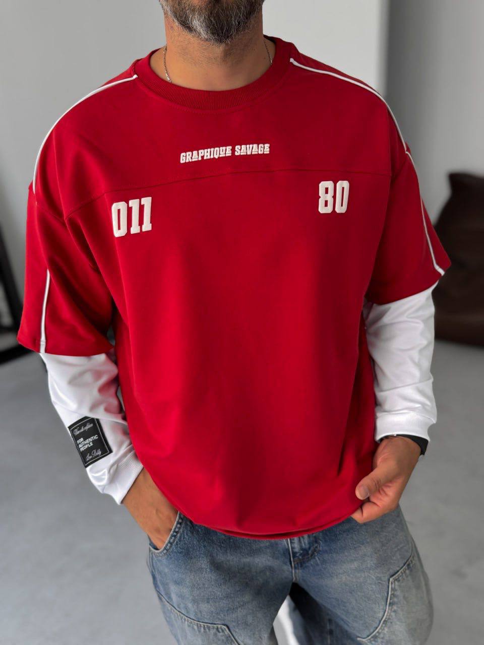 Unisex Graphic Print Oversize T-Shirt - American Football Style Withinblack