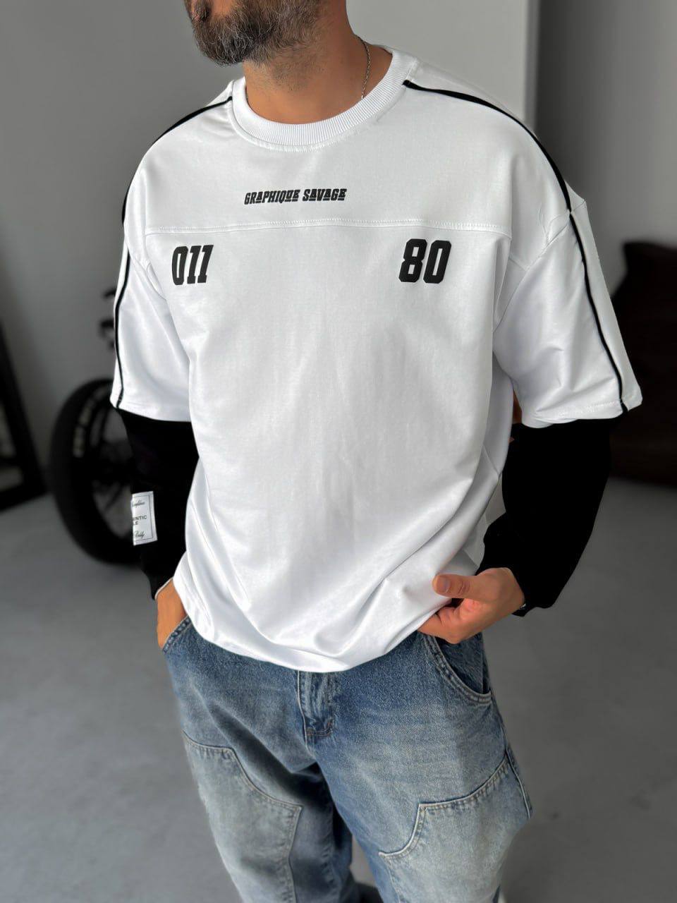 Unisex Graphic Print Oversize T-Shirt - American Football Style Withinblack