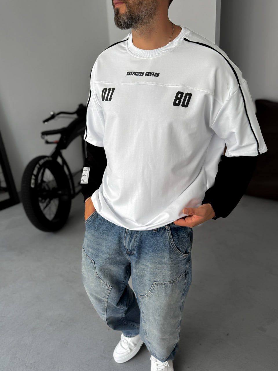 Unisex Graphic Print Oversize T-Shirt - American Football Style Withinblack