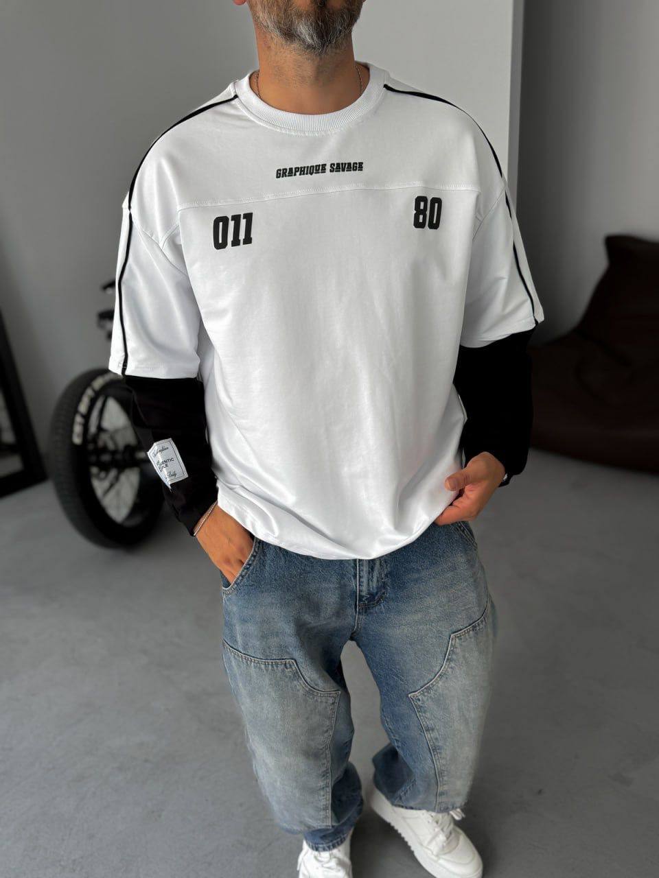 Unisex Graphic Print Oversize T-Shirt - American Football Style Withinblack