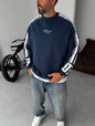 Unisex Oversize Sweatshirt with Varsity Stripes Withinblack